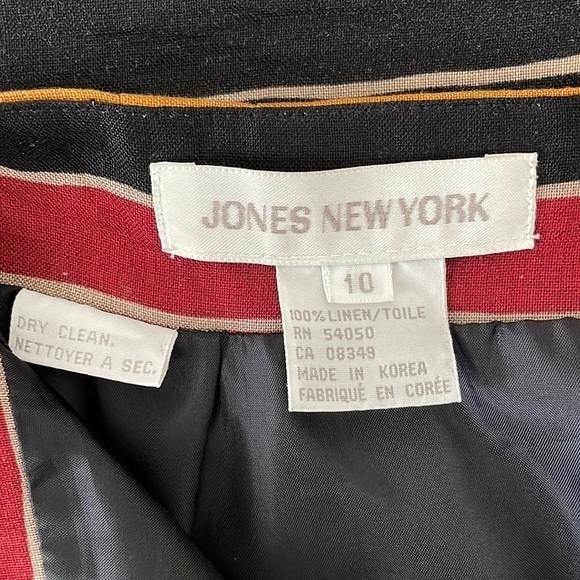 Jones New York Vintage 100% Linen Size 10 multicolored stripes lined skirt.‎ EUC - Picture 5 of 6